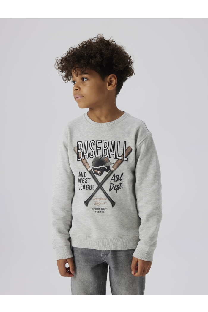 NAME IT KIDS NKMDEMMO LS NREG SWEAT UNB light grey melange