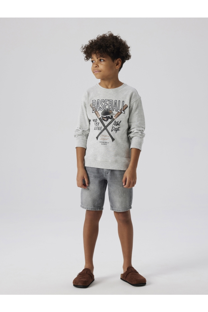 NAME IT KIDS NKMDEMMO LS NREG SWEAT UNB light grey melange