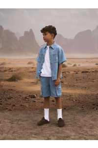 NAME IT KIDS NKMFELIX SS DNM SHIRT 3950-KY H light blue denim/stripes