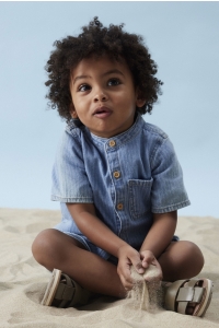 NAME IT MINI NMMFIDO SS DNM SHIRT 3950-KY H light blue denim/stripes