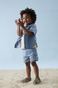 NAME IT MINI NMMRYAN JOG DNM L SHORTS 3950-KY H light blue denim/stripes