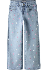 NAME IT KIDS NKFROSE WIDE EMB JEANS 2010-FR NOOS light blue bleached denim/heart