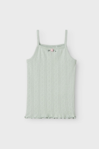 NAME IT MINI NMFJSILKE SLIM STRAP TOP aqua gray