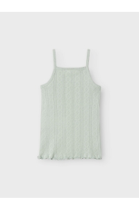 NAME IT MINI NMFJSILKE SLIM STRAP TOP aqua gray