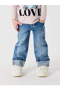 NAME IT MINI NMFROSE STRAIGHT FOLD JEANS 4224-AZ: medium blue denim