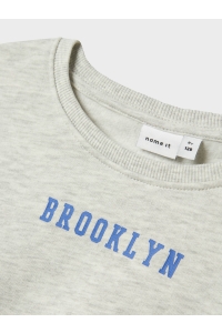 NAME IT KIDS NKFNEVEA RLX SWEAT BRU light grey melange