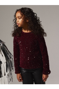 NAME IT KIDS NKFRUSITTA LS BOW BLOUSE burgundy/black bow