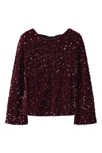 NAME IT KIDS NKFRUSITTA LS BOW BLOUSE burgundy/black bow