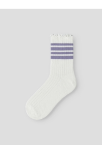 NAME IT KIDS NKFSILLE STRIPE SOCK cloud dancer/lavender violet