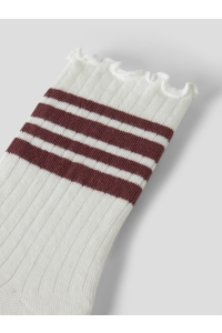 NAME IT KIDS NKFSILLE STRIPE SOCK cloud dancer/oxblood red