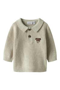 Name It NBMTANT LS KNIT POLO peyote melange