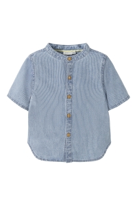 Name It mini NMMHANS STRIPE DNM SS SHIRT 1910-IP: light blue denim