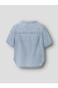 Name It mini NMMHANS STRIPE DNM SS SHIRT 1910-IP: light blue denim