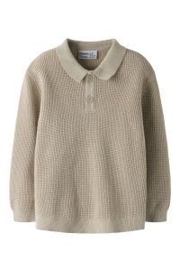 Name It mini NMMFIKAL LS LOOSE KNIT POLO chateau gray