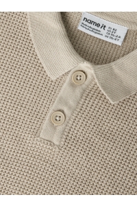 Name It mini NMMFIKAL LS LOOSE KNIT POLO chateau gray