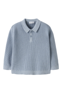 Name It mini NMMFIKAL LS LOOSE KNIT POLO blue fog