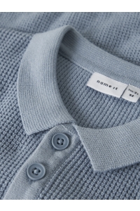 Name It mini NMMFIKAL LS LOOSE KNIT POLO blue fog