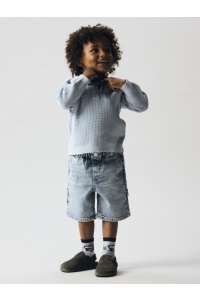 Name It mini NMMFIKAL LS LOOSE KNIT POLO blue fog