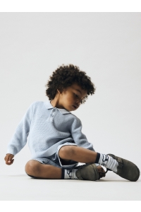 Name It mini NMMFIKAL LS LOOSE KNIT POLO blue fog