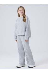 Name It NKFNILLINA WIDE SWE PANT BRU PB light grey melange