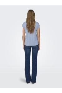 ONLY ONLSILVERY S/S V NECK LUREX TOP JRS: halogen blue