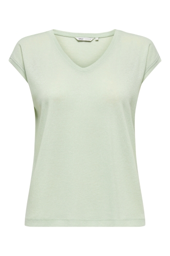 ONLY ONLSILVERY S/S V NECK LUREX TOP JRS: