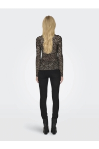 ONLY ONLERICA L/S HIGH NECK TOP JRS pumice stone/everyday leo