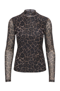 ONLY ONLERICA L/S HIGH NECK TOP JRS raw umber/black leo vibe