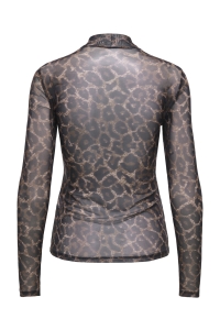 ONLY ONLERICA L/S HIGH NECK TOP JRS raw umber/black leo vibe