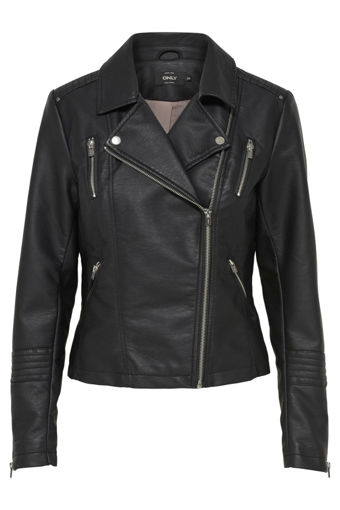 ONLY onlGEMMA FAUX LEATHER BIKER OTW black