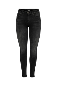 ONLY ONLBLUSH LIFE MID ANK RAW REA1099 N: black denim