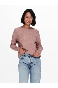 ONLY ONLLESLY KINGS L/S PULLOVER KNT NOO: rose brown/w. melange