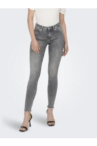 ONLY ONLBLUSH MID SK ANK RAW JNS REA0918: grey denim