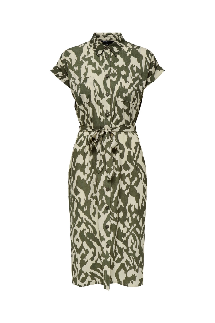 ONLY ONLHANNOVER S/S SHIRT DRESS NOOS WV: tarmac/pumice stone graphic