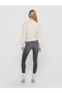 ONLY ONLELSA L/S PULLOVER KNT NOOS pumice stone/w. white melange