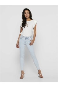 ONLY ONLBLUSH LIFE MID SK RAW AK REA298 : light blue denim
