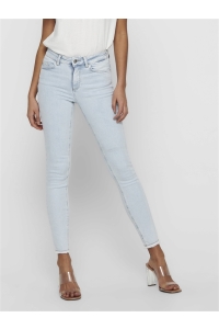 ONLY ONLBLUSH LIFE MID SK RAW AK REA298 : light blue denim
