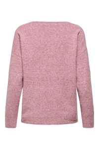 ONLY ONLRICA LIFE L/S V-NECK PULLO KNT N: heather rose/w. melange
