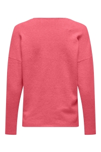 ONLY ONLRICA LIFE L/S V-NECK PULLO KNT N: sun kissed coral/melange