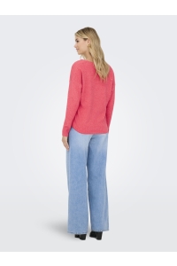 ONLY ONLRICA LIFE L/S V-NECK PULLO KNT N: sun kissed coral/melange