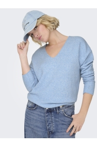 ONLY ONLRICA LIFE L/S V-NECK PULLO KNT N: little boy blue/w. melange