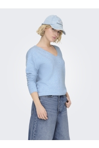 ONLY ONLRICA LIFE L/S V-NECK PULLO KNT N: little boy blue/w. melange