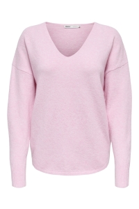 ONLY ONLRICA LIFE L/S V-NECK PULLO KNT N: pink-a-boo/melange