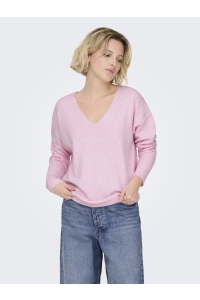 ONLY ONLRICA LIFE L/S V-NECK PULLO KNT N: pink-a-boo/melange