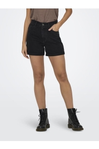 ONLY ONLVEGA HW MOM DNM SHORTS NOOS black denim