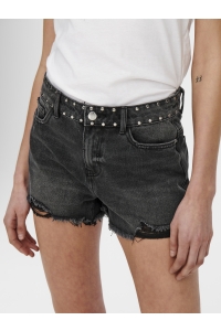 ONLY ONLPACY HW STUDDED DNM SHORTS BJ black denim