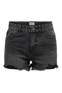ONLY ONLPACY HW STUDDED DNM SHORTS BJ black denim