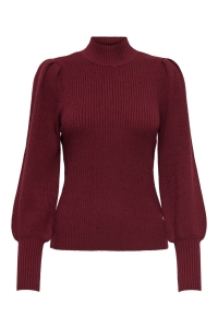 ONLY ONLKATIA L/S HIGHNECK PULLOVER KNT cabernet/w. melange