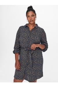 carmakoma CARLOLLIEMMA LS SHIRT KNEE DRESS peacoat/destroy dot