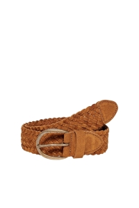 carmakoma CARLOUISA BRAIDED LEATHER JEANS BEL: cognac